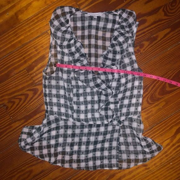 Maison D'Amelie Paris Gingham Faux Wrap Sleeveless Top Size Small - Picture 6 of 7